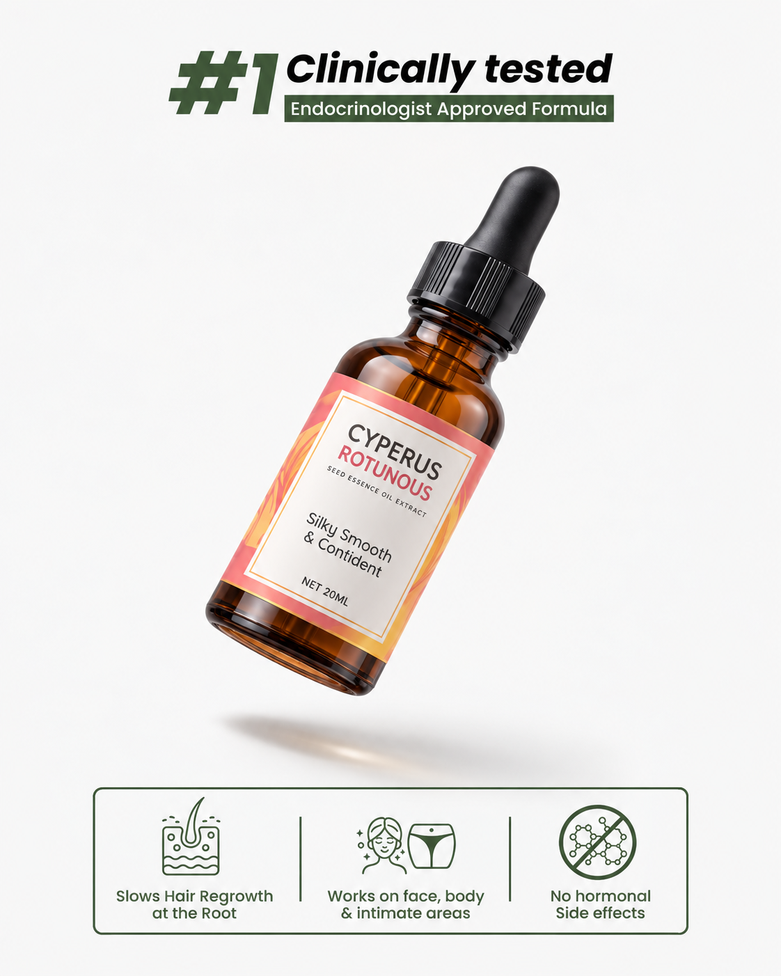 Cyperus Rotundus Oil for Hair Reduction